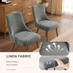 Modern Upholstered Dining Chairs Set of 6 with Thick Seat Cushion and Curved Back, Fabric Farmhouse Dinner Chair for Kitchen, Dining Room,Cafe (Fabric -Dark Gray, Set of 6)