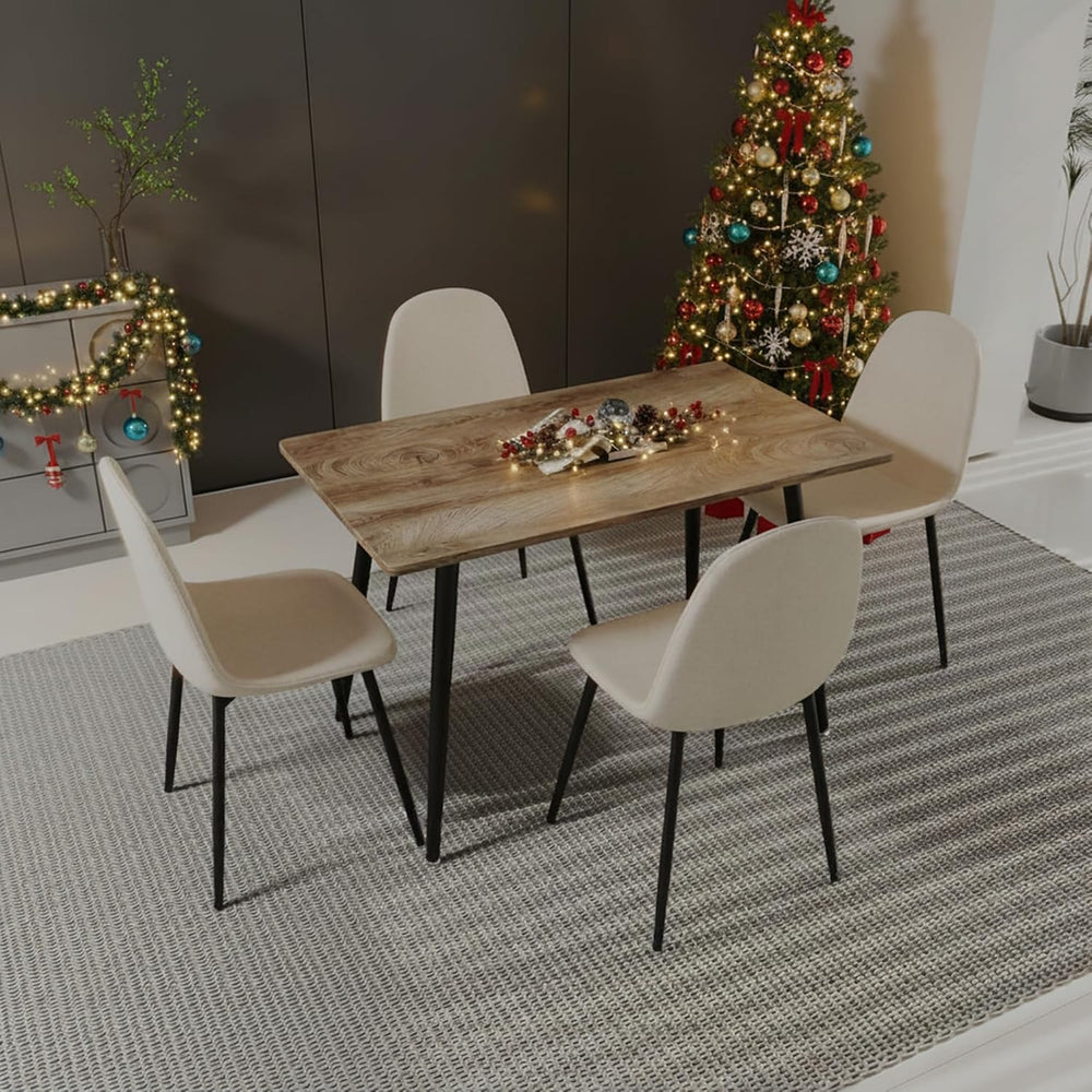 Small Dining Table Set for 4, Modern Kitchen Table Set for 4, 5 Piece Wooden ...