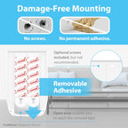 TotalMount Hole-Free Remote Holder – Eliminates Need to Drill Holes in Your Wall (White Remote Control Holder, Quantity 1)
