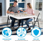 LIFETIME 80783 37-Inch Commercial Grade Square Folding Card Table, White Granite