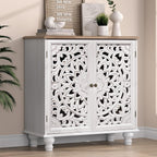 Jiansu furni Accent Cabinet with Carved Doors,Sideboard Buffet Cabinet with Storage