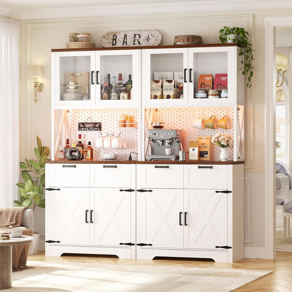 Unikito 71" Tall Kitchen Pantry Storage Cabinet with LED Light & Out...