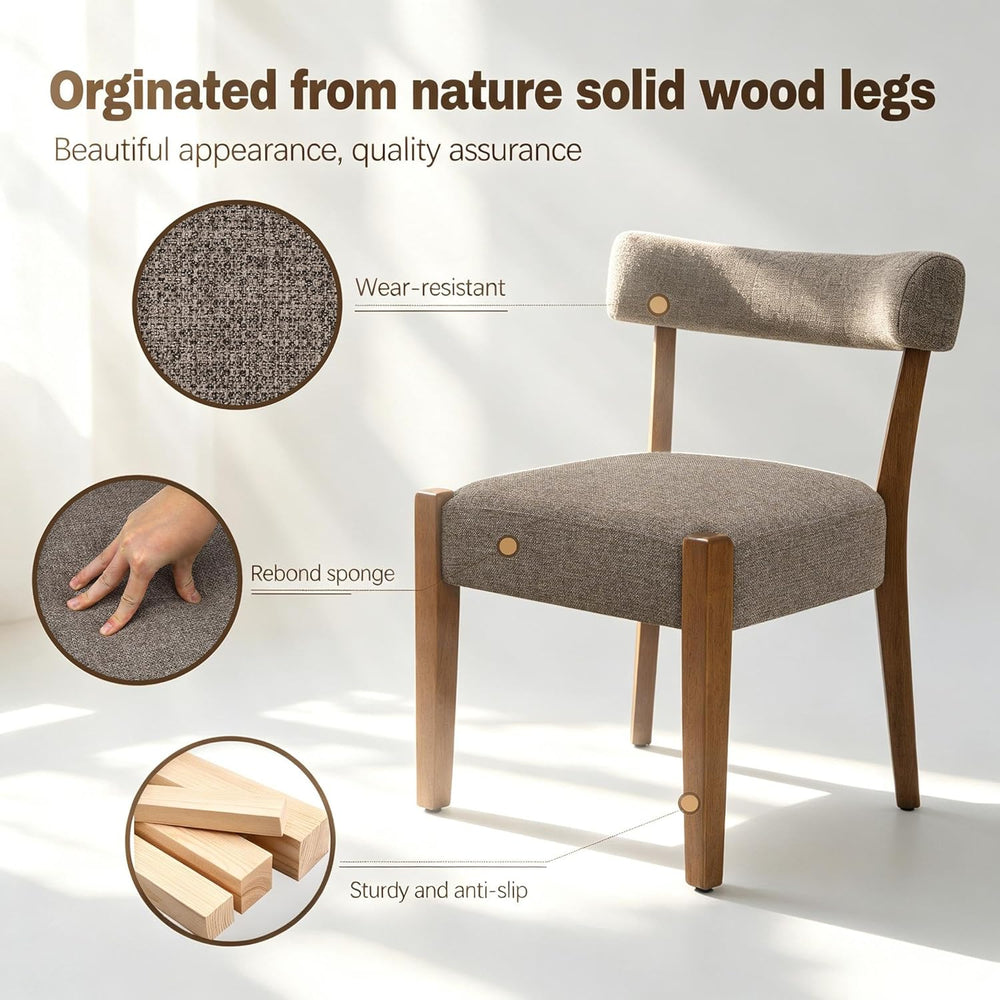 RNKSFX Upholstered Dining Chairs Set of 6, Walnut Wooden Kitchen & Dining...
