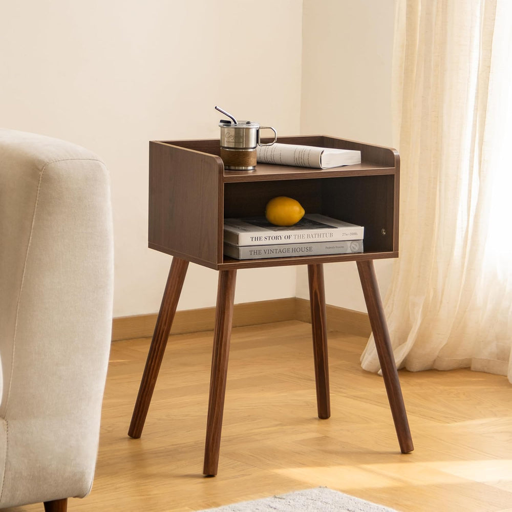 MaxSmeo Small Nightstand, Mid Century Modern Side Table Bedroom with Storage,...