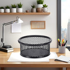 1Pc Black Metal Paper Clip Holder Mesh Paperclip Bowl Binder Clip Dispenser Desk Bobby Pin Container Organizer for Home Office Classroom School Desk Supplies Holders