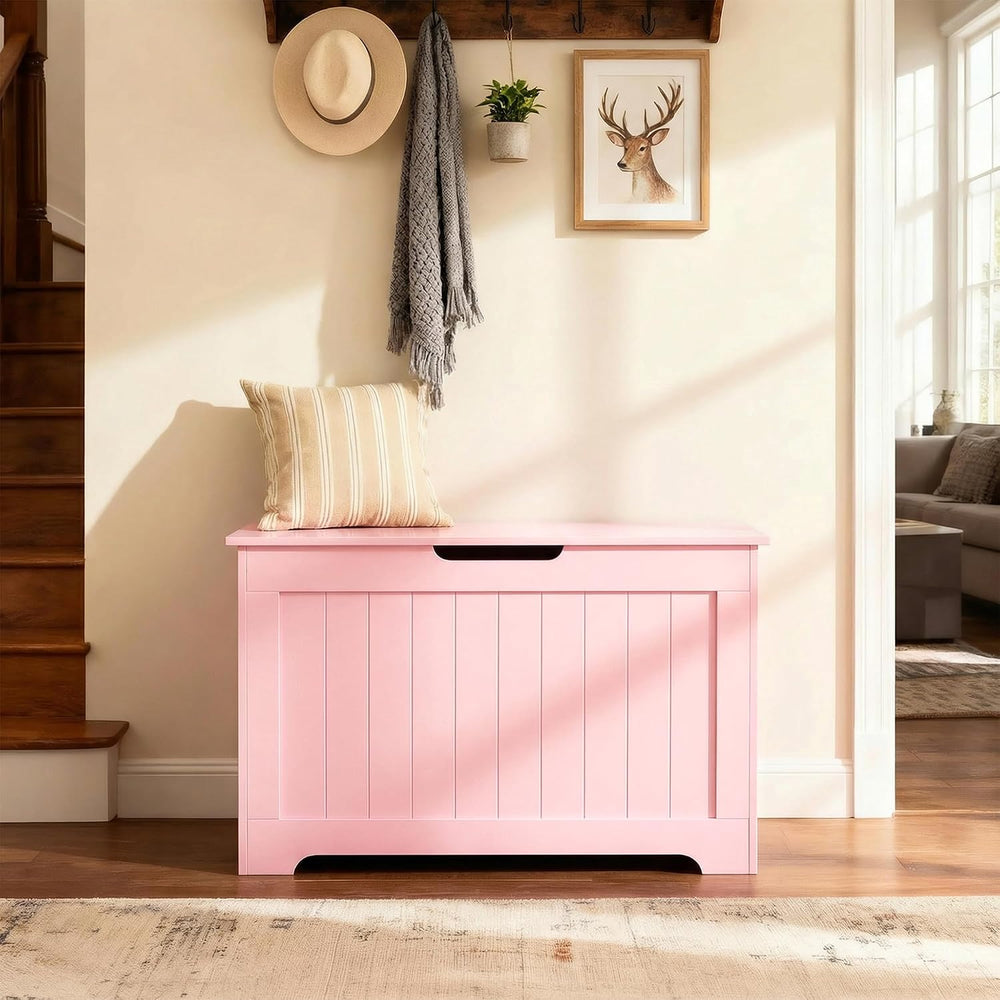 JungleA 30'' Box Storage Chest Trunk, Wooden Storage Bench Organizer ...