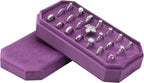 Velvet Ring Organizer Display Tray Jewelry Box Earring Holder Case for Wedding Birthday Christmas Day (Purple)