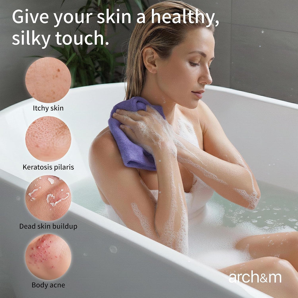 Exfoliating Washcloth 12 Pack, Peach Purple Pink