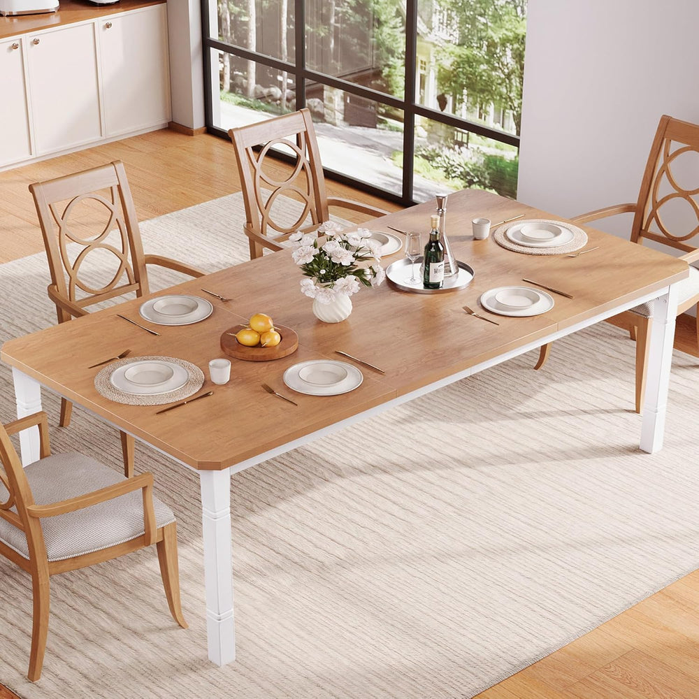 IDEALHOUSE 79" Dining Table for 6-8 People, Modern Rectangular Kitchen T...
