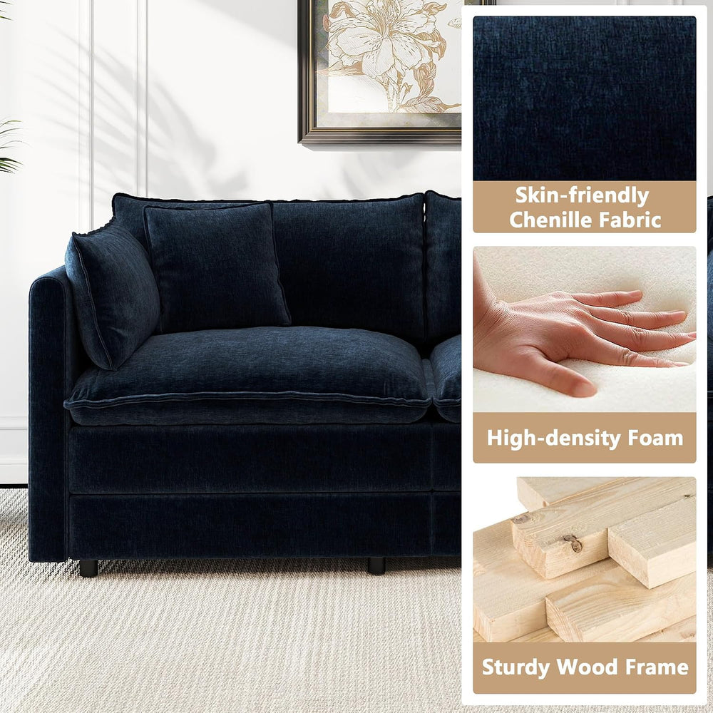 Aoowow Modular Sectional Sofa Modern Convertible Loveseat Couch,77.16 Inch De...