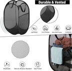 BATTOO Deluxe Strong Mesh Pop up Laundry Hamper Basket with Side Pocket for Laundry Room, Bathroom, Kids Room, College Dorm or Travel 3 Pack Black