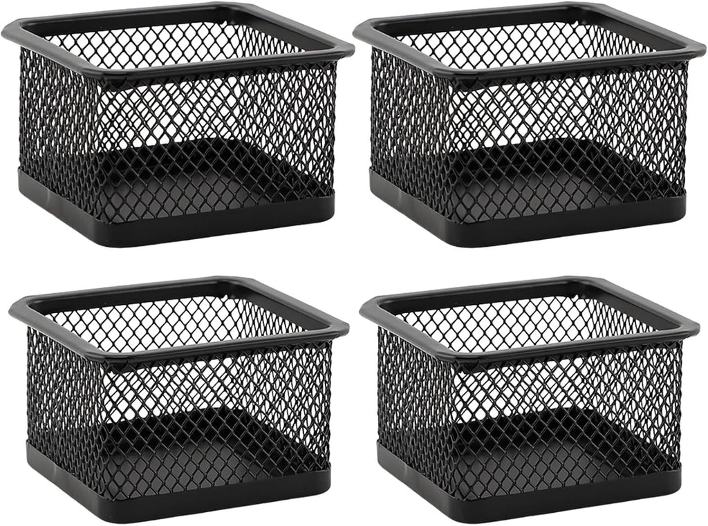 Paper Clip Holder for Desk, Paperclip Holders Mesh Paperclip Dispenser Organizer for Desk Binderclip Bobby Pin Holder Container for Home Office School(SIZE:4pcs)