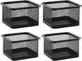 Paper Clip Holder for Desk, Paperclip Holders Mesh Paperclip Dispenser Organizer for Desk Binderclip Bobby Pin Holder Container for Home Office School(SIZE:4pcs)