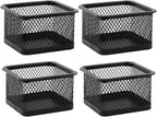 Paper Clip Holder for Desk, Paperclip Holders Mesh Paperclip Dispenser Organizer for Desk Binderclip Bobby Pin Holder Container for Home Office School(SIZE:4pcs)