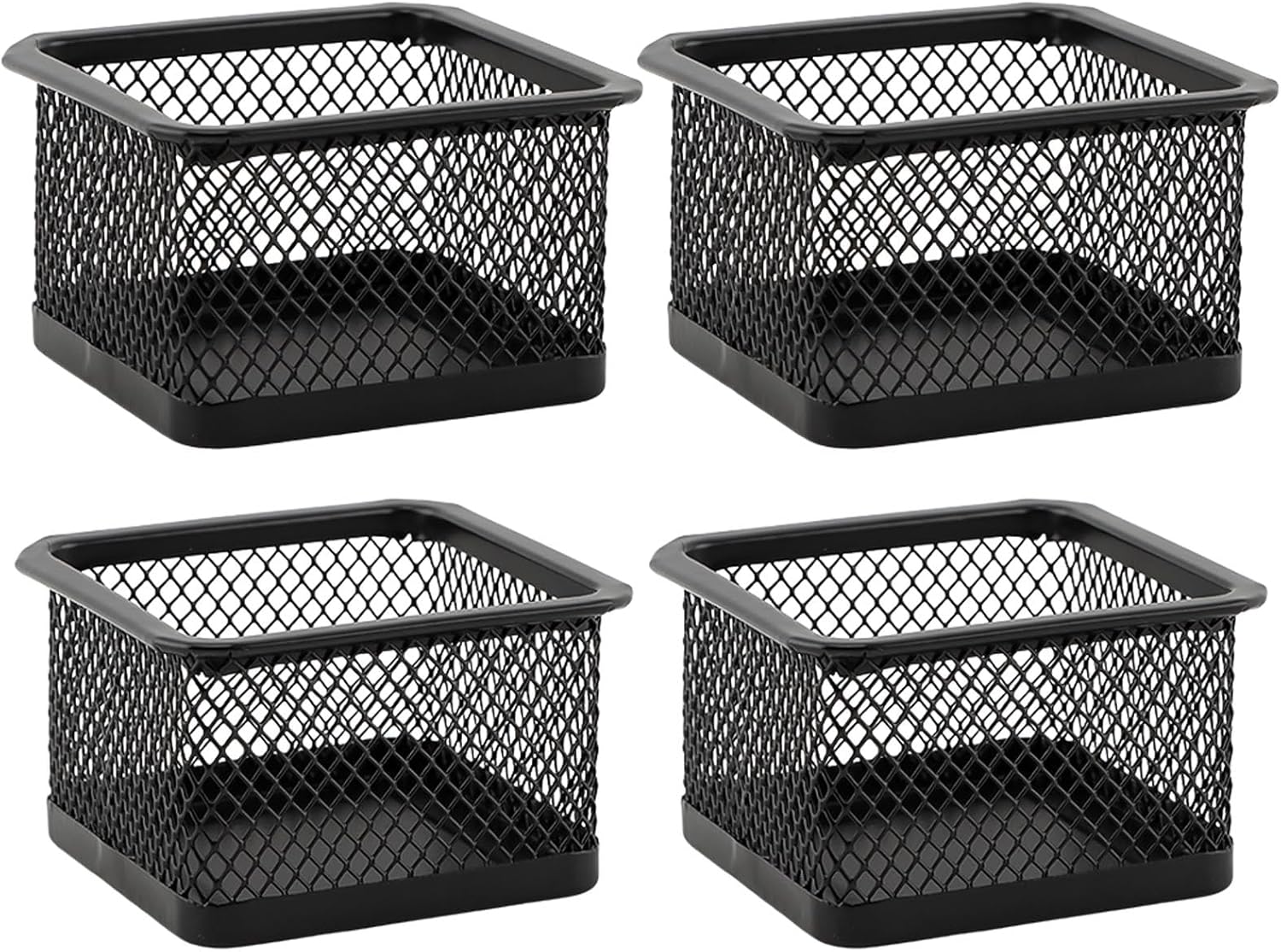 Paper Clip Holder for Desk, Paperclip Holders Mesh Paperclip Dispenser Organizer for Desk Binderclip Bobby Pin Holder Container for Home Office School(SIZE:4pcs)