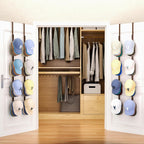 SWTYMIKI Over Door Hat Organizer - 4 Packs Metal Hanging Hat Rack with 16 Hooks Design, Baseball Cap Hanger Organizer Storage Holds up to 80 Caps for Door, Bedroom, Closet