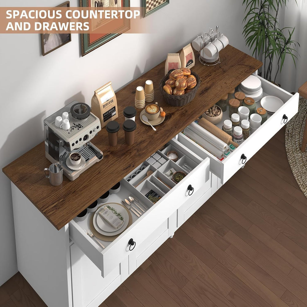 4 EVER WINNER Buffet Cabinet with Storage, 55'' Sideboard Buffet Cabi...