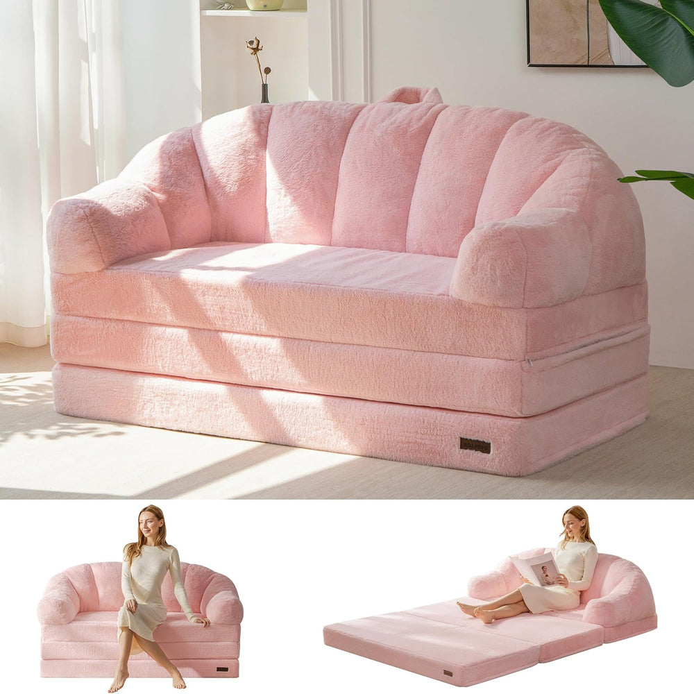 MAXYOYO Folding Sofa Bed, 2 in 1 Convertible Sofa to Lounger | Comfy Loveseat...
