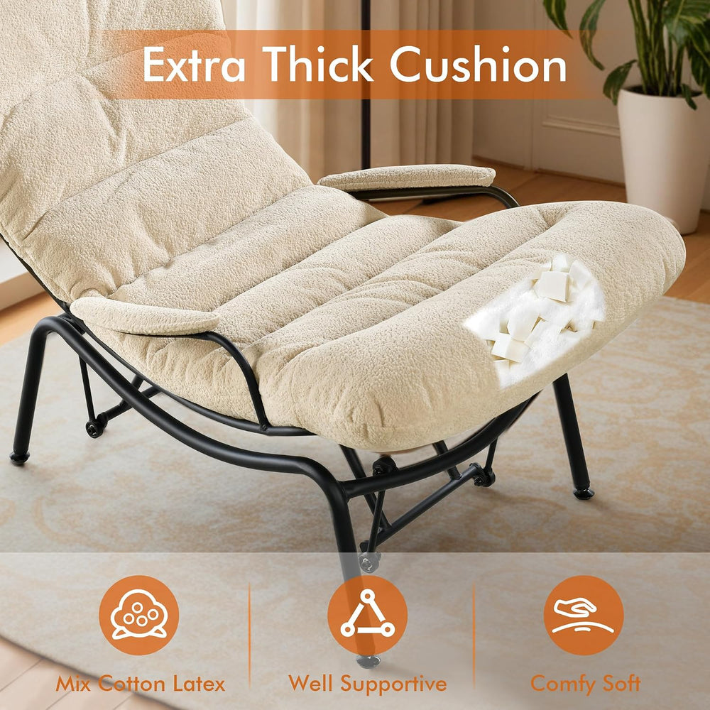 HOOOWOOO Cozy Rocking Chair,Chaise Lounge Chair Indoor,Accent Chair with Otto...