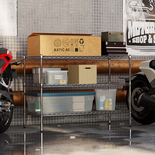 21" Deep x 48" Wide x 34" Height Wire Shelving Kit | 3-Tier | NSF Commercial Storage Rack Unit