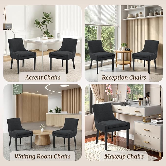 Modern Dining Chairs Set of 6, Upholstered Corduroy Dining Room Chairs with W...