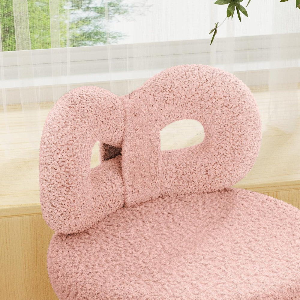 ROOMTEC Swivel Vanity Chair with Back, Upholstered Desk Chair for Girls, Mode...