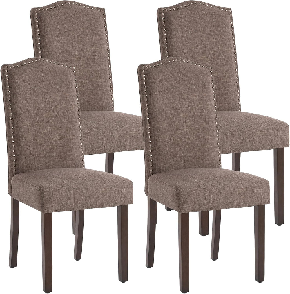 Upholstered Dining Chair Modern Stylish Kitchen Diner Fabric Set of 4 | Fabri...