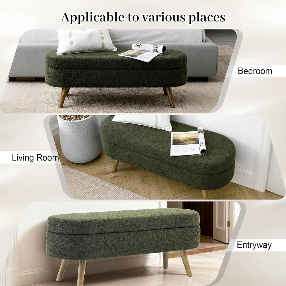 Storage Bench, 43" Storage Ottoman Bench, Shoe Storages Benches for Bedr...