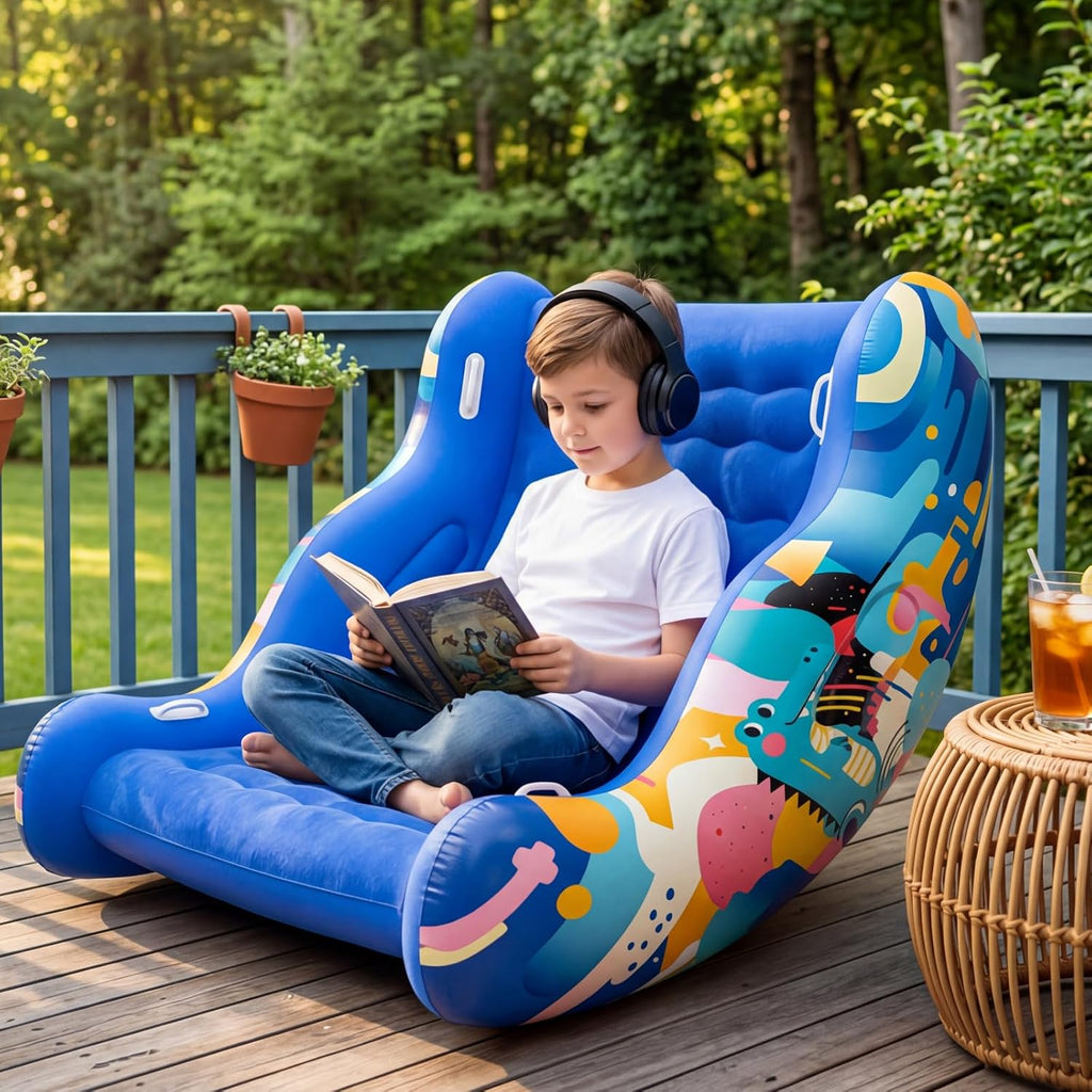 Inflatable Sensory Chair for Autistic Kids – Toddler Rocking Chair for Sensory Seeking, ADHD & Calming – Blow Up Crash Pad for Deep Pressure Therapy in Sensory Room, Birthday Gifts for Boys Girls
