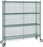 18"x60"x70" Metal Wire Green Security Heavy Duty Commercial NSF Certified Storage Unit | Mobile Wire Security Cage Kit