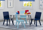 Delta Children Kids Table and Chair Set (4 Chairs Included), Grey/Blue