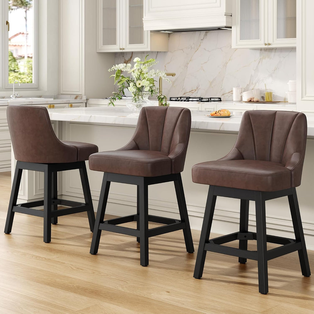 Swivel Bar Stool, 26" Upholstered Counter Height Barstools