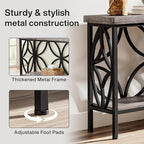 LITTLE TREE Sofa Table, 70.9 Inch Industrial Behind Couch Table with Storage Shelves, Narrow Long Console Table for Entryway, Living Room, Foyer, Hallway, Office