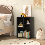 VECELO Small Bookshelf, 3 Cube Shelf, Fits Tallest Hardcovers, Horizontal Available, Short Bookcase for Small Spaces, Matte Black