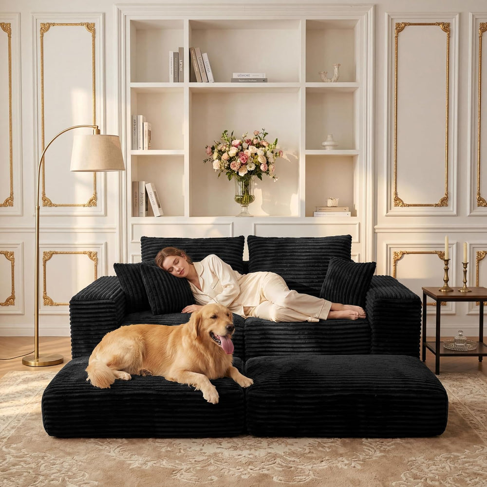Cloud Modular Sectional Sofa, Comfy Couch with Non Slip Base, Modern L-Shaped...