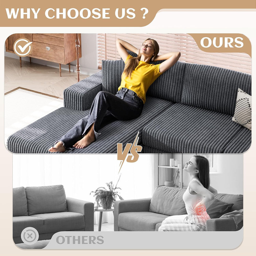 Vongrasig 105" Couches for Living Room,Sectional Couches Modular Sofa wi...