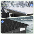 Aoxun 7.5'x4' Triple Door Shed Outdoor Storage Shed with Three Lockable Door for Easily Accessing Metal Storage Cabinet with Slopping Roof for Tools Bicycles Storage for Garden, Backyards (Black)