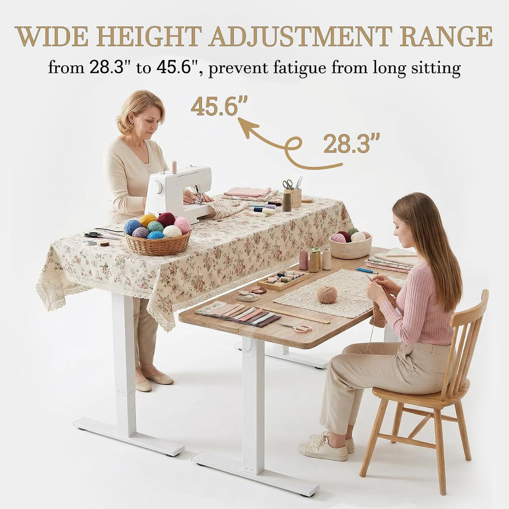 TIQLAB Electric Adjustable Sewing Table, 63"x24" Workbench Adjustab...
