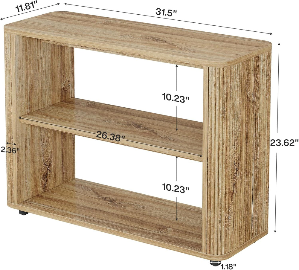 Tribesigns Narrow Side Table, 3-Tier End Table for Living Room, Small Fluted ...