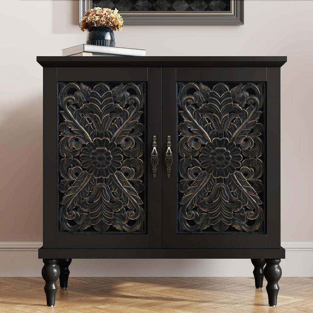 ARTPOWER Vintage Accent Cabinet with 2 Doors, Credenza for Living Room