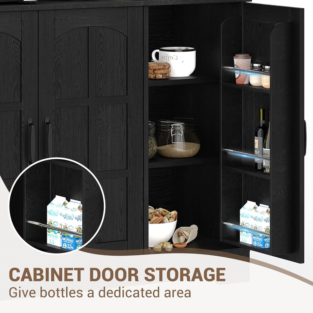 Spacious Storage & Modern Design Pantry Cabinet with Hutch – 70.9'...