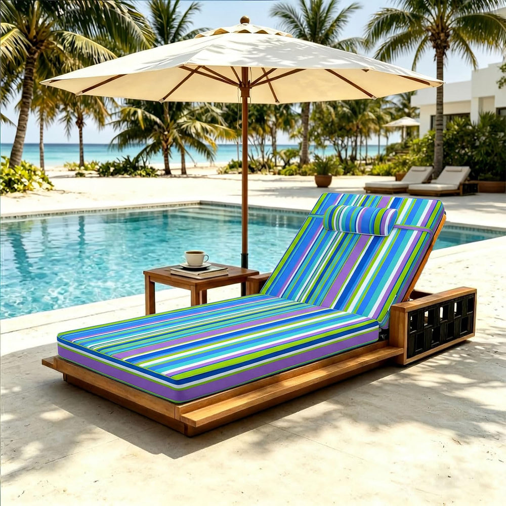 Chaise Lounge Cushion for Outdoor Furniture, Waterproof Patio Lounger Pads