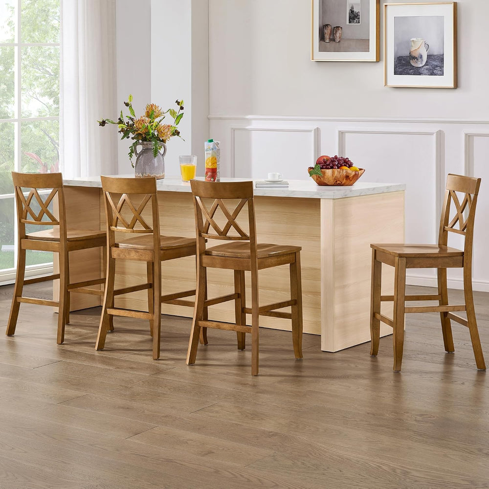 DUHOME 24" Wooden Counter Height Bar Stools Set of 6