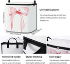 Large Comforter Storage Bag with Zipper,Closet Organizer for Clothes/Blankets/Quilts/Pillows,Fabric Storage Bags with Portable Handles 95L(2-Pack)