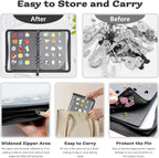 Enamel Pin Display Book Pin Collection Binder Holder Trading Book with 8-Page Display Boards A5 Brooch Pin Storage Organizer Binder Album for Travel Collectors (Dark Grey)