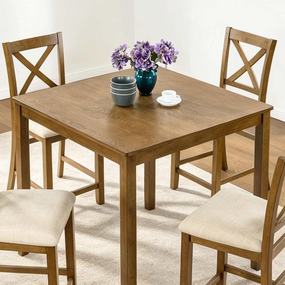 LUMISOL 34.5” Square Dining Table, Wood Kitchen Table for 4 People, Farmhouse...