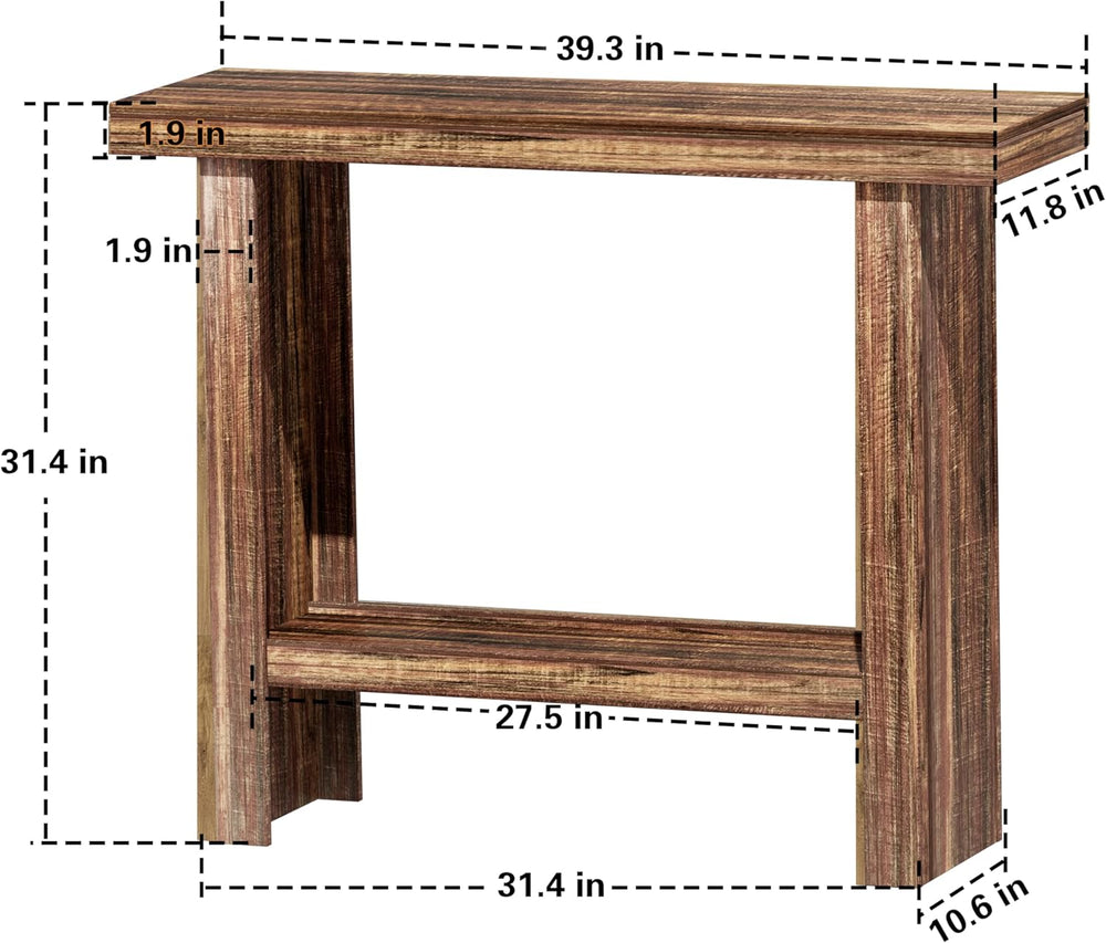 LIFECHOVY Farmhouse Wood Entryway Table Narrow Console Tables with Storage Be...