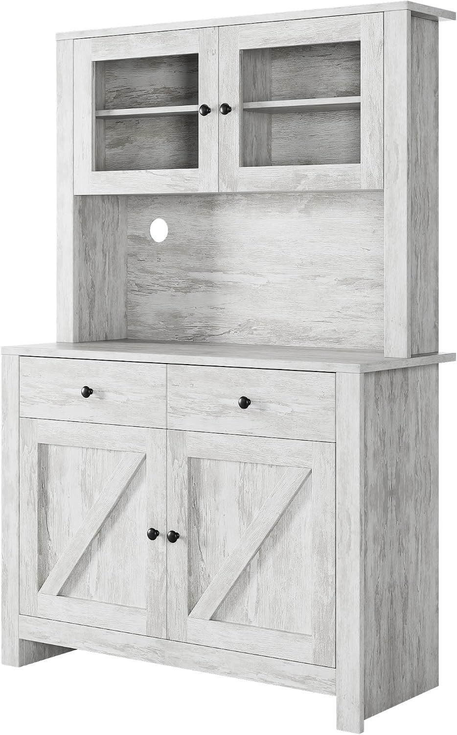 Contemporary Kitchen Pantry Cabinet – Freestanding Hutch Buffet Cupboard with...