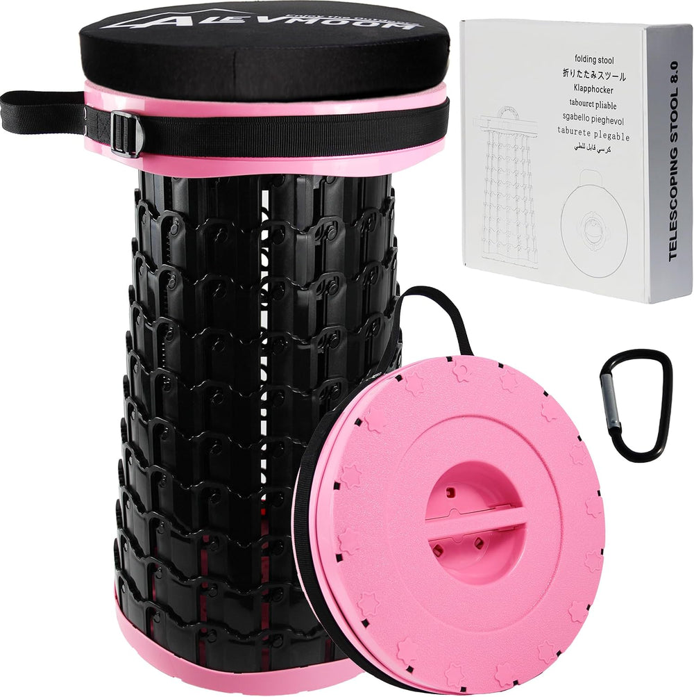 Upgraded XXL Collapsilbe Stool with Cushion,More Sturdy and Height 19.7“,D11....