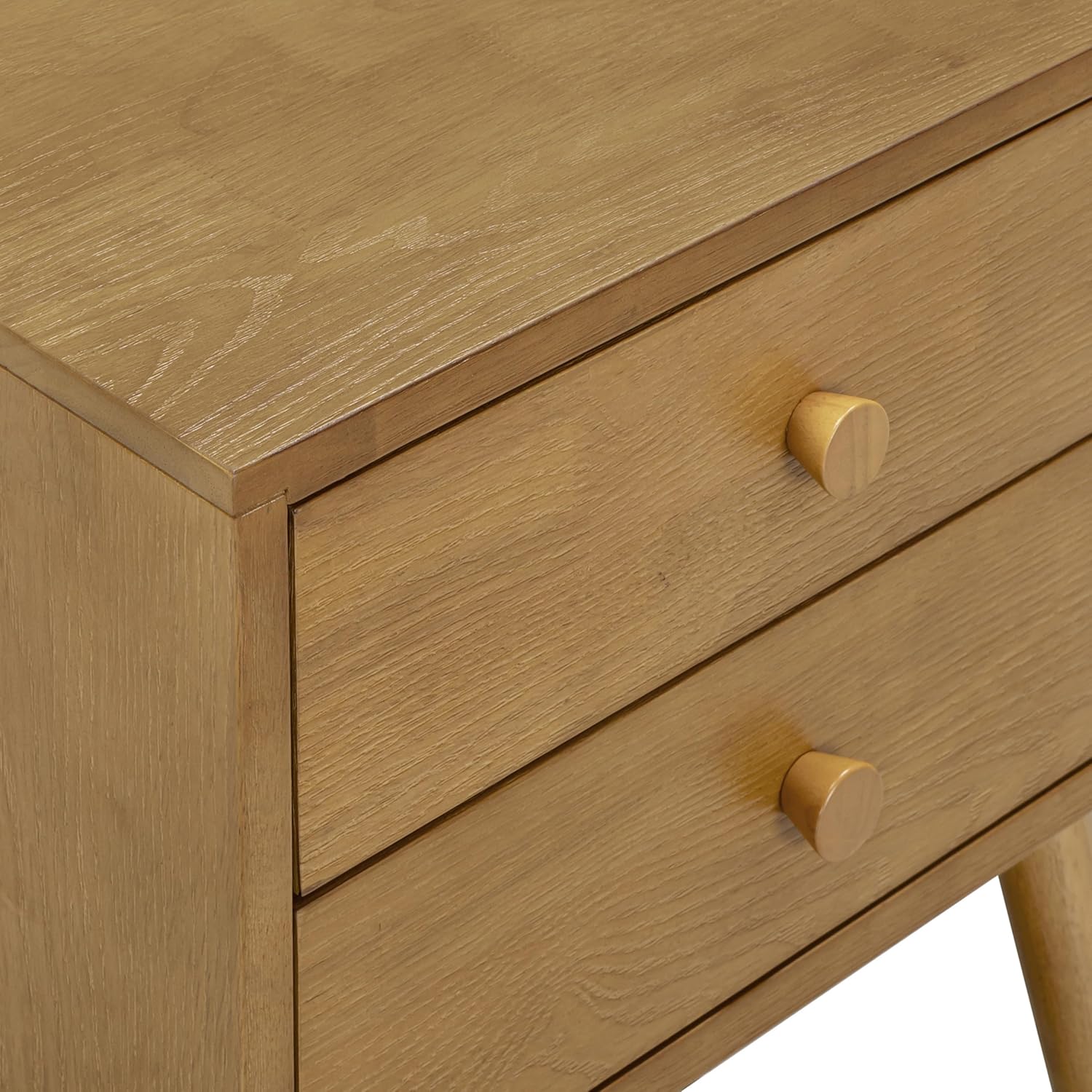 NTC Lux Nightstand with 2 Drawers, Featuring Adaptable Design, 150 lbs Load Capacity, Water-Resistant, Elevate Your Space, Easy Assembly - Rustic Oak